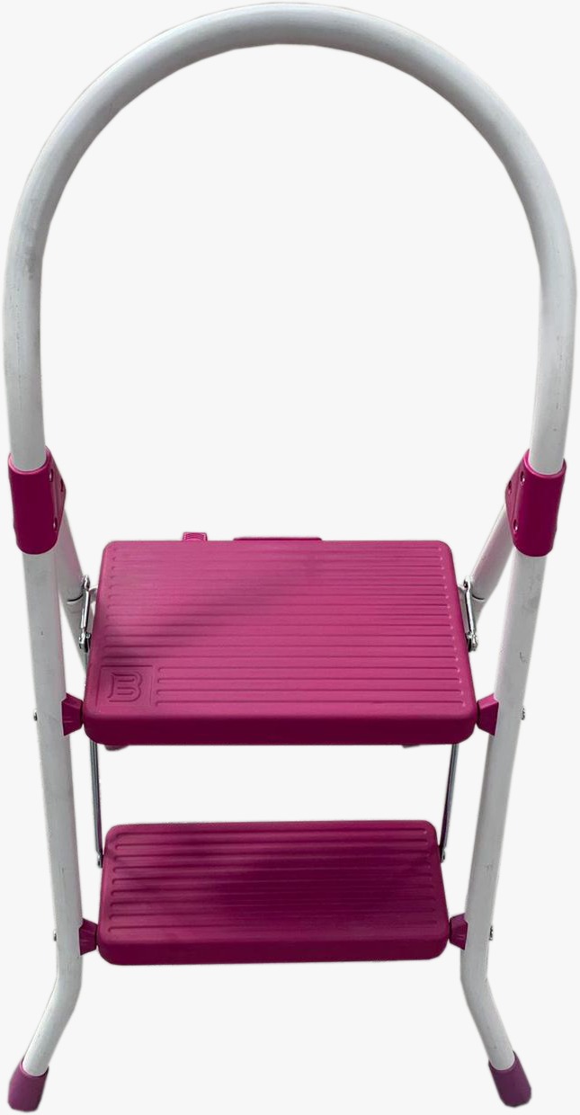 Begonya 1+1 Metal Ev Tipi Merdiven (Fuşya)